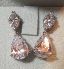 Vintage Designer STAUER DiamondAura GLITZ EARRINGS in Original Presentation Box picture
