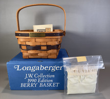 Vintage Longaberger Berry Basket and Liner JW Collection 1990 Edition In Box picture