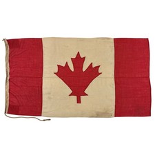 Large Vintage Wool Canada Sewn Maple Leaf Flag Canadian Old Cloth Textile Art picture