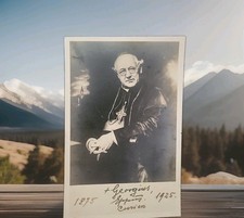 Signed 1925 Catholic Bishop Chur Switzerland Georgius Eppus RPPC Photo Postcard picture
