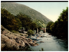 England. Fingle Bridge. Vintage photochrom by P.Z, Photochrom Zurich photoc picture