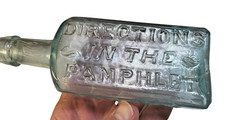Antique Barry’s Tricopherous Bottle New York c 1860s Applied Lip Pontil EMBOSSED picture
