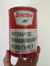 Sinclair Dino Automatic Transmission Fluid Type F Empty 1 Quart Can Petroliana picture