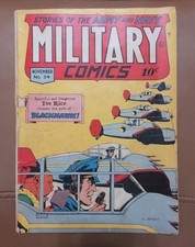 Military Comics #34 Unrestored Golden Age WWII Blackhawk Quality 1944 picture