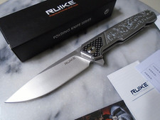 Ruike Ball Bearing Pivot Fancy Tactical Pocket Knife P875-SZ 14C28N Carbon Fiber picture
