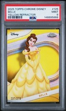 2025 Topps Chrome Disney BELLE Yellow Refractor /275 Psa 9 picture