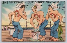 Vtg/Atq Post Card Navy Humor Cartoon c1945 L436 picture