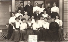 BIBLE STUDY CLASS belleville wi c1910 postcard wisconsin real photo rppc epworth picture