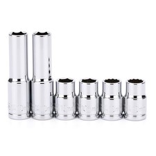 CASOMAN 6pc 3/8-Inch Drive 10mm Deep Shallow Impact Socket Set 6 & 12 Point picture