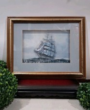 Vtg 3D Art Piece CLIPPER SHIP-