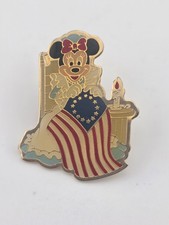 Vintage 1989 Disney Minnie Mouse Kodak Betsy Ross Patriotic American Flag Pin picture