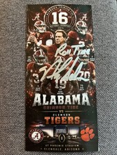 Alabama Crimson Tide Nick Saban 16th Custom Commemorative signed Ticket Stub COA picture