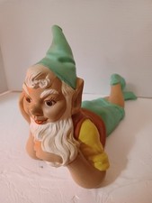 Vintage Gnome Hand Painted Ceramic Garden 1966 Fairy Elf Forest Dwarf Fabulous picture
