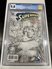 Superman Unchained #6 - CGC 9.8 - Sketch Cover - WP - Key Issue (2014) picture