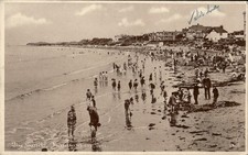 Burnham-on-Sea RPPC Beach Scene Somerset UK A.G.S. & Co c1930s picture