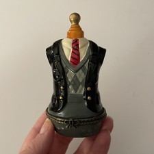 Porcelain Men’s Suit Trinket Box Mannequin Ceramic Cute picture
