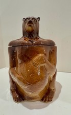VTG F.A.P. & Co. Brown Bear Cookie Jar – Mid-Century Ceramic Kitchen Canister picture