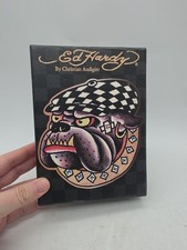 Ed Hardy Y2K Vintage Bulldog Faux Black Storage Box Black Crayon Box  picture