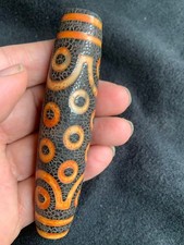 Wonderful Large Rare Tibetan Old Dragon Vein Agate Dzi *21Eyed* Bead  picture