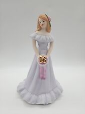 ENESCO 1982 Growing Up Birthday Girl Age 16 Porcelain Figurine Brunette  picture