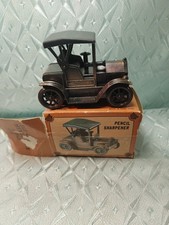 Vintage Miniature Cast Antiqued 1917 Metal Car Model Pencil Sharpener With Box picture