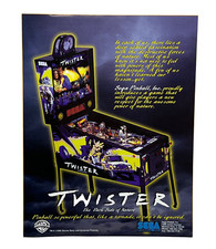 SEGA Twister Pinball Flyer Original 90s Promo Game Art Vintage Storm Movie picture