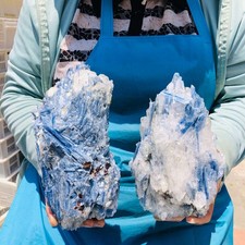 2 Pieces 6LB Natural Blue Crystal Mineral Quartz Crystal Healing Sample 5992 picture