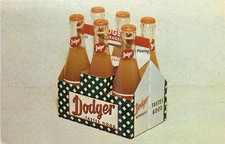 Vintage Dodger Beverages Soda Pop Six-Pack Advertising Postcard Dexter 1950s picture