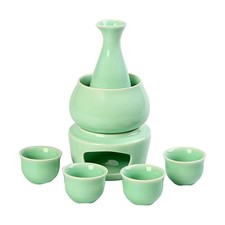 7 Pieces Sake Set With Warmer Japanese Saki Cup Set Traditional Service picture