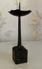Manfred Bergmeister Brutalist Bronze Candleholder Vintage Germany MCM picture
