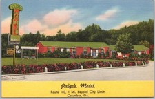 Columbus, Georgia Postcard PAIGE'S MOTEL Route 103 Roadside Tichnor Linen UNUSED picture