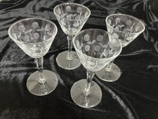 Four(4) Beautiful VTG Libbey Carlton( Dots) Etched Stemware picture