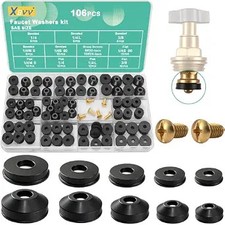 XBVV 106 PCS Faucet Washer Assortment Kit with Assorted Flat and Beveled Rubber picture