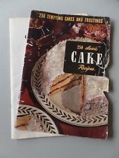 1949 Booklet Culinary Arts Institute 250 Classic Cake Recipes Loose Cover VC picture