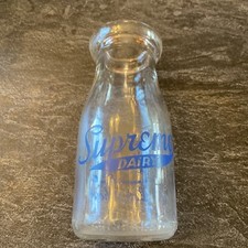 Supreme Dairy Half Pint Milk Bottle Lasalle Peru Oglesby IL No Location #BB picture