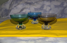 Vintage Swedish glass dessert bowls by Aseda Glasbruk by Bo Borgström 1960s picture