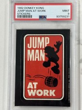 1982 DONKEY KONG STICKERS JUMP MAN AT WORK Mario Rookie Card PSA 9 🔥✅ RC picture