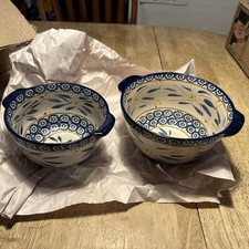 2 Old World Blue Temp-Tations Tara 1 & 1.5 Qts Mixing Bowls picture