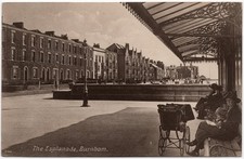 Antique Burnham England Esplanade Seafront Promenade Color Lithograph Postcard picture