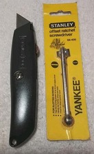 2pc STANLEY 99E & 68-400 UTILITY KNIFE & OFFSET RATCHET SREWDIVER 