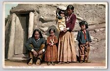 Native American Indian Navaho Family Hogan AZ Fred Harvey Vtg Postcard 1910's picture