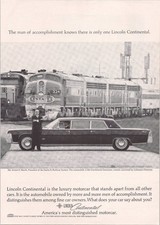 Lincoln Continental 1964-65 Vintage Magazine Ad Lehmann-Peterson Santa Fe Train picture