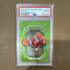 Topps 2024 Topps Chrome Disney Marlin #106 Green Refractor PSA 10 picture