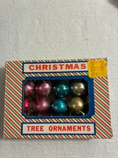 Vintage Santa Land Glass Feather Tree Ornaments 20mm picture