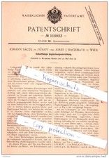 Original patent - Johann Sàcek in Zizkov and Josef J. Bachmayr in Vienna, 1899, picture