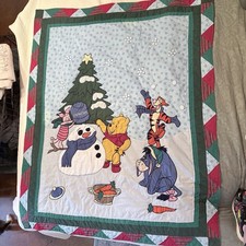 Vintage Winnie The Pooh Christmas Quilted And Embroidered picture