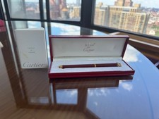 CARTIER --  18ct Gold Plated Bordeaux Vendome Trinity Rollerball Pen & Box picture