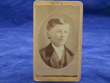 1873 CDV Photo Harlan IA Young Man IDENTIFIED Wavy Blonde Hair Curls 14 Yrs Old picture