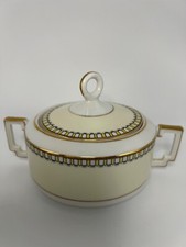 Vintage Heinrich Bavaria Germany Cream & Gold Sugar Bowl picture