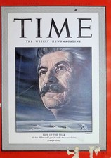 Original Jan 4, 1943 TIME Cover Only: Joseph Stalin as the 
